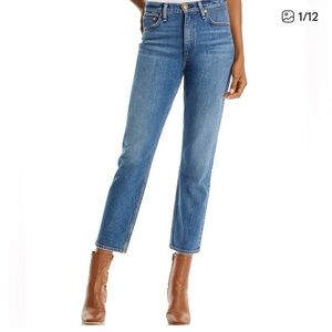 RAG & BONE Nina High Rise Cigarette Light Blue Denim Jeans